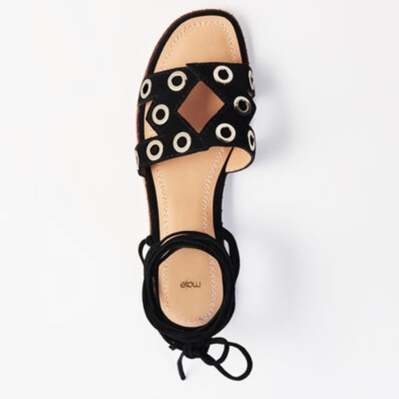 Maje black suede tie up sandals. Can wear just as slides too! :) - Picture 2 of 12